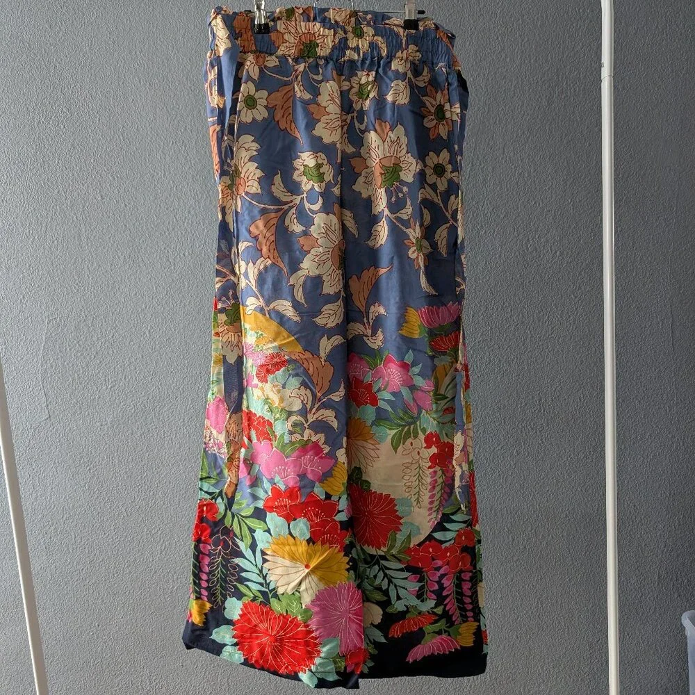 NWT Anthropologie Paper Bag Tropical Print Pants Sz Small - Picture 2 of 6